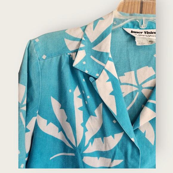 Inner Visions by Ship n' Shore Hawaiian Button up Short Sleeve Womens Sz XS - Picture 3 of 6